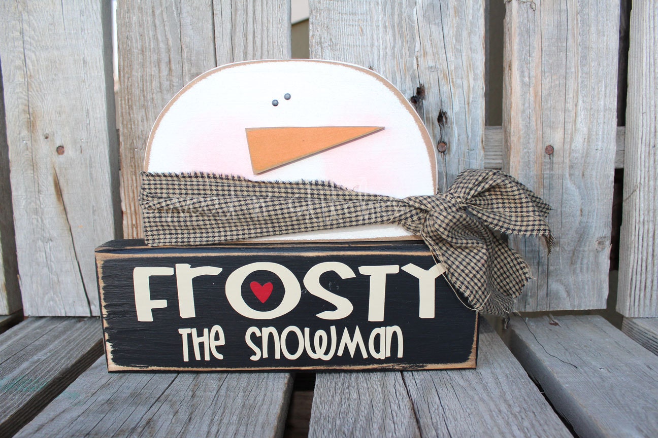 Christmas Decor wood block set . . SnOwMaN. . . Frosty the