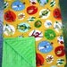 Baby Blanket - Dr. Seuss Flannel with Bright Green Dimple Minky, 30" X 35"