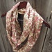 RESERVED for lisalvt - Chintz Paisley Infinity Loop Scarf in Tan and Deep Red - Reclaimed Fabric - Womens Upcycled Clothing