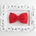 Fabric Bow Hair Clip Red