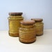 Mid Century Amber Glass Canisters
