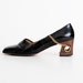 Size 7 Vintage 60s MOD Ferragamo Black Croc Embossed Leather Loafers 37
