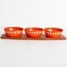 Vintage 60s Cathrineholm Lotus Orange & White Enamel Bowls w/ Teak Tray