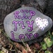 RIP My LOVE Pet Grave Marker Hand Painted Rock Skaneateles NY lake stone memorial