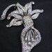HUGE Art Deco Orchid Pave Rhinestone Brooch - Original