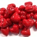 VINTAGE Glass HEART Beads 12mm Deep ReD Twenty Five (25) Red Hot Hearts Unused Store Stock Jewelry Destash (L47)