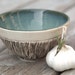 Small Rustic Porcelain Bowl in Ivory and Soft Teal