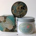 Vintage Vanity Lot: Milk Glass Jar, Gardenia Box, Powder Tin in Aqua, Turquoise Blue & Black Instant Collection