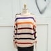 Fall stripes unisex slouchy sweater 1990s