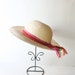 Vintage STRAW Hat with RED Ribbon