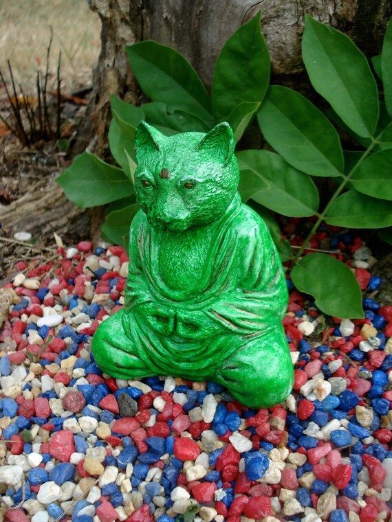 Cat, Cat Buddha statue, outdoor Buddha statue, Spirituality, Zen garden