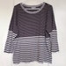 80's Striped Black White Breton Knit Boat Neck Top