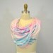 Vintage silk scarf / neon pink turquoise
