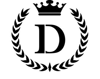 STENCIL Custom Your Initial Monogram Wreath Crown 10x10