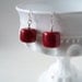 Red Bead Earrings - Small Red Earrings - Minimalist Earrings - SALE