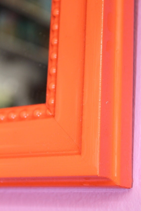 Bright Neon Frame Mirror set in Hot Pink Cherry Red Acid