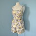 Vintage 1950's Playsuit...Muriel Original Dragonfly Print Cotton Romper Playsuit