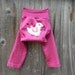 Upcycled Wool Longies Soaker Cover Diaper Cover With Added Doubler Pink With Birdy Applique SMALL 3-6M Kidsgogreen