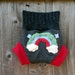 Upcycled Wool Soaker Cover Diaper Cover With Added Doubler Black/Red With Rainbow Applique LARGE 12-24M Kidsgogreen