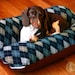 Blue Argyle Deluxe Bunbed Dog bed for Dachshunds or other small dogs