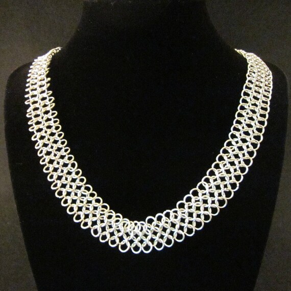 Chainmaille Necklace Silver 4 In 1 Chain Mail By Whatamandamakes