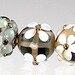 Steel Blue Gray and Brown Handmade Lampwork Beads