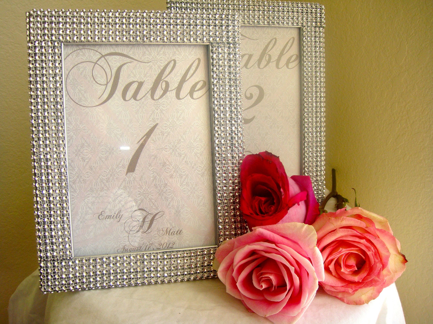 Set of 10 Silver Rhinestone 5x7 Photo Frames Wedding or