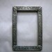 Vintage 1920s Engraved Silver Plated Metal Picture Frame - Flowers and Leaves and Art Deco Corners