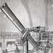 1908 Edwardian TELESCOPE print, refractor of the Astrophysical Observatory, optical telescope very popular in the second half of the 19th