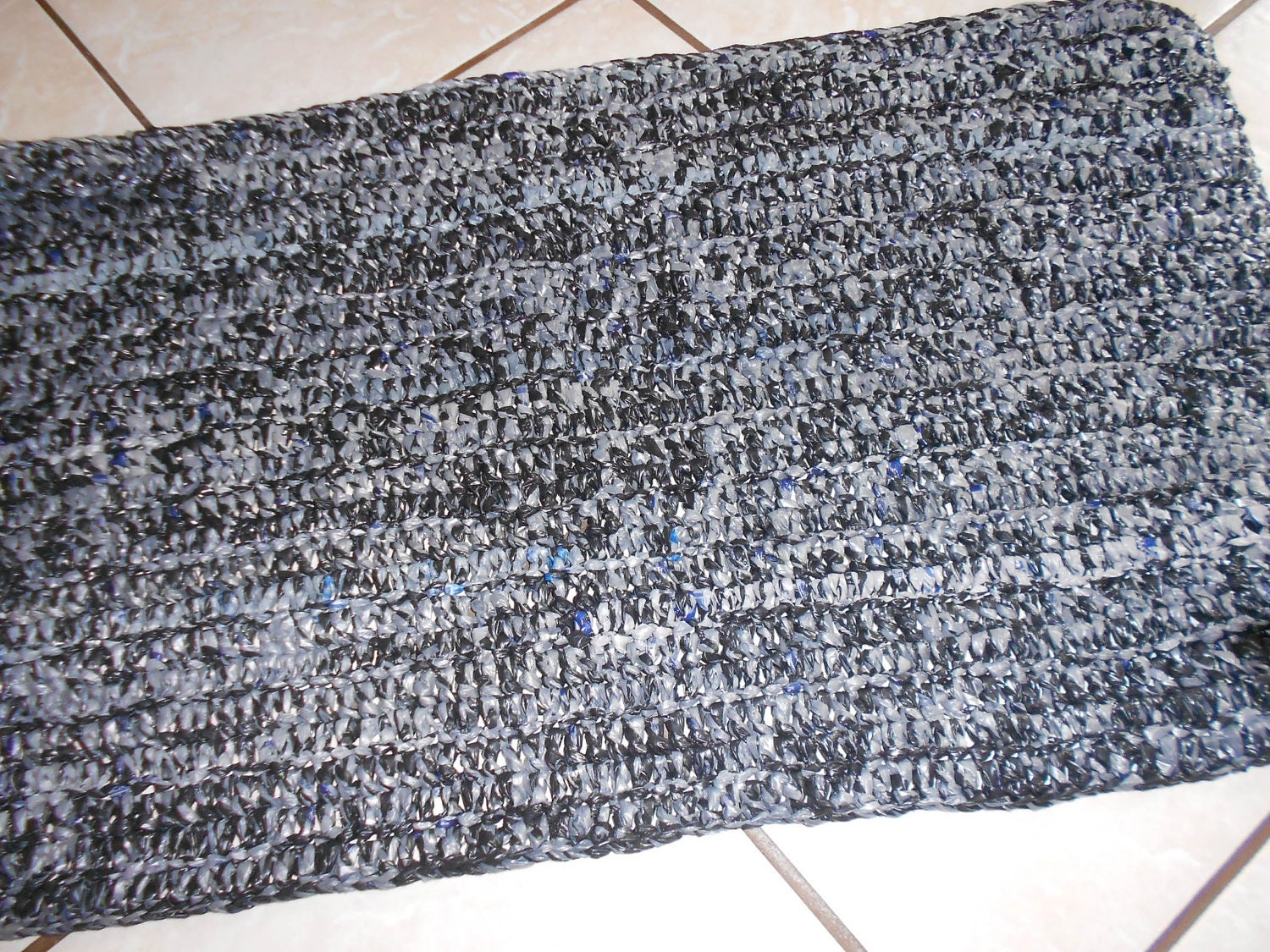 Crochet plastic bag rug