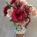 Paper Flower arrangement in a Colorful Vintage Italian Maybe Majolica Pottery First Annivesary house warming