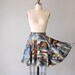 Vintage Circle Skirt / 1960s Novelty Scenic Travel Print Skirt / World Traveler