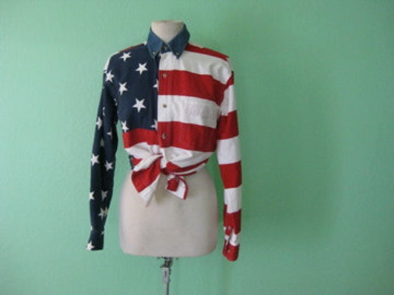 american flag collared shirt