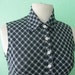 70s tank - collared navy plaid sleeveless top - size medium/large