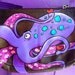 Purple Octopus Hand Painted Purse