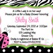 Zebra Print Ladybug Baby Shower Invitation Bridal Shower Invitation Birthday Invitation Printable