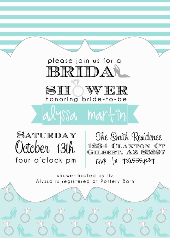 PARTY PRINTABLE - Diamond Ring/Stiletto High Heel Bridal Shower Invitation - Petite Party Studio Il_570xn