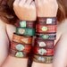 LUX DIVINE Boho Tribal Recycled Leather Boulder Opal Gemstone Cuff