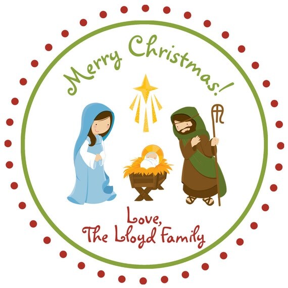 Nativity Christmas Sticker Baby Jesus Christmas Gift Tag