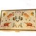 Vintage VOLUPTE Brass Enamel Cigarette Case - Elephants & Birds - 1940
