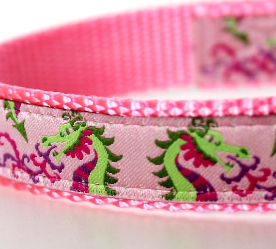 Chinese New Years Dragons Dog Collar Ribbon Dog Collar