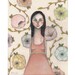 SALE folk art painting original painting whimsical art girl painting flowers painting on 8x10 inch canvas board - The Garden Of Truth