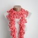 Hand crochet Long Scarf peachy Mulberry Scarf Pompom Fall Autumn Winter Accessories Fall Fashion