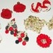 Vintage Cluster Beaded Earring lot Destash Jewelry lot Clip On Earrings Red White and Blue Clip on Screw Back