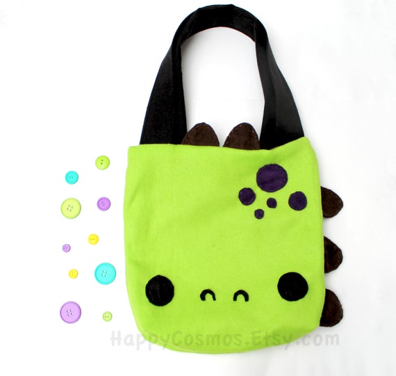 Dinosaur Tote Bag - Schoolbag, Backpack, Bookbag, Reusable Bag, Beach Bag, Women's Tote, Christmas Gift, Halloween Trick or Treat Bag