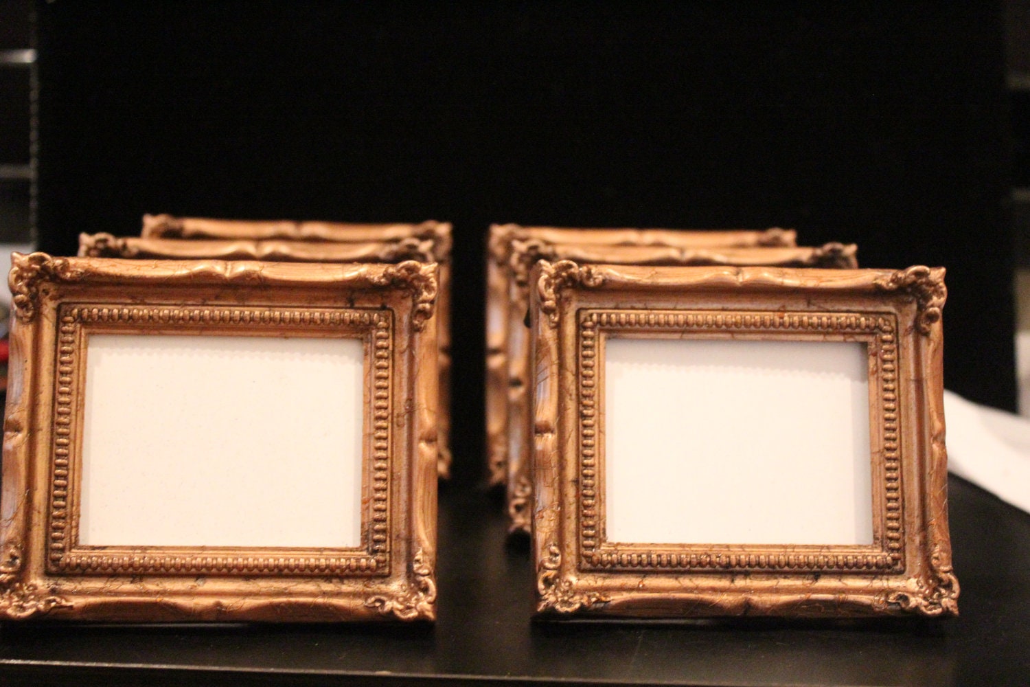 Set of 10 Mini VINTAGE STYLE FRAMES Bronze Copper Gold Brown