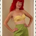 KILLER 1950's Butter Yellow Cotton Strapless Bustier Style Sun Bra Top by Loveable - Elastic Ruched Back - 32 to 33 Bust - Size Small