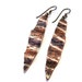 Fold Formed Earrings Copper Jewelry Fall Leaf Leaves Long Dangle Hypo Allergenic Niobium