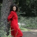 SALE - Mod Wool Dress - Cherry Red Mad Men 1960ies Midi dress size Large