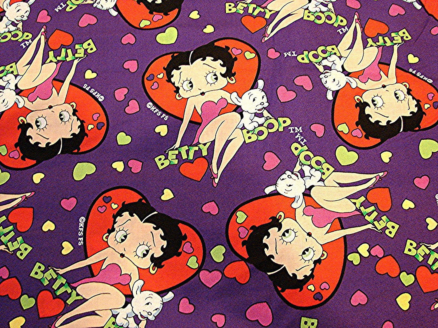 Betty Boop Fabric Novelty Cotton Fabric Purple 2 yards